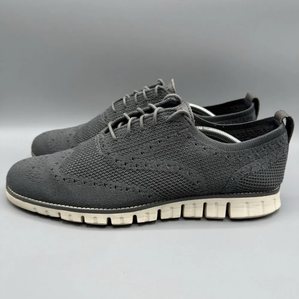 Cole Haan Zerogrand Stitchlite Gray Wingtip Oxfords Shoes Mens Size 12 M